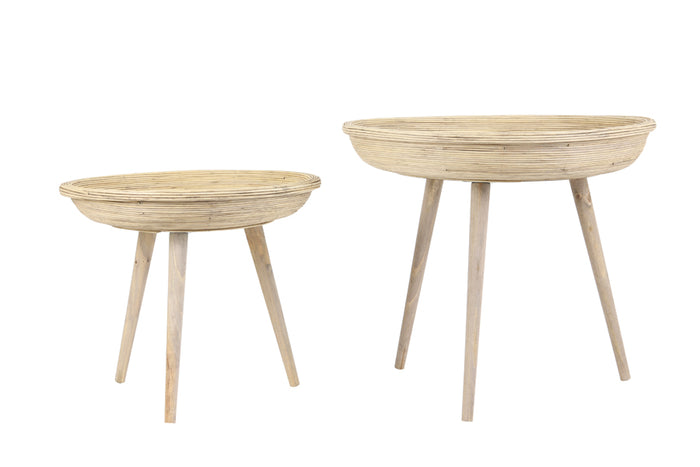 Side table S/2 46x38,5+56x48 cm COLON rattan natural