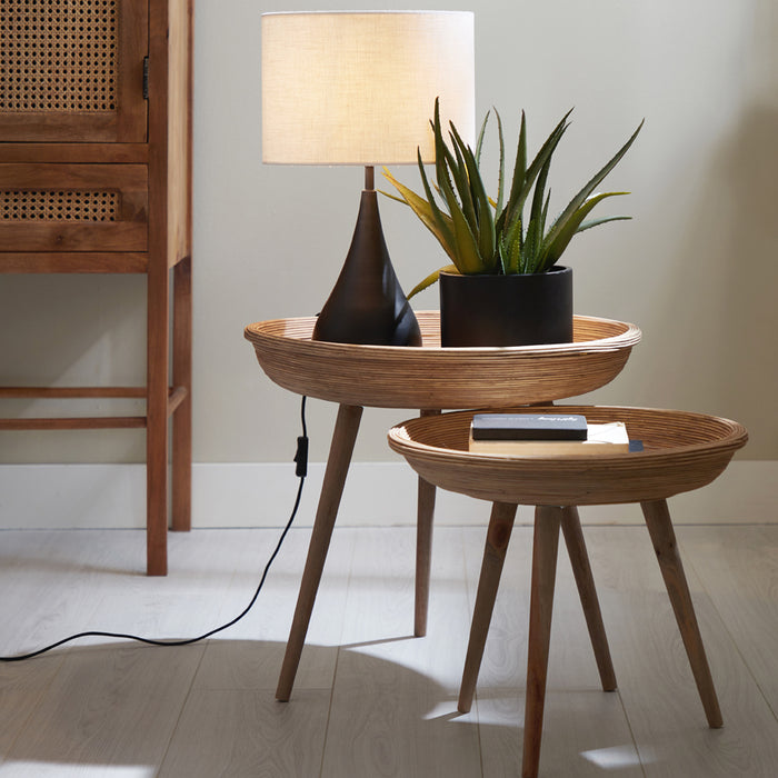 Side table S/2 46x38,5+56x48 cm COLON rattan natural