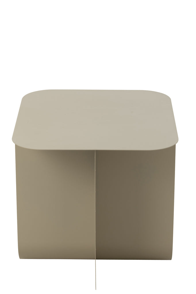 Side Table Square Metal Beige