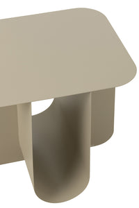 Side Table Square Metal Beige