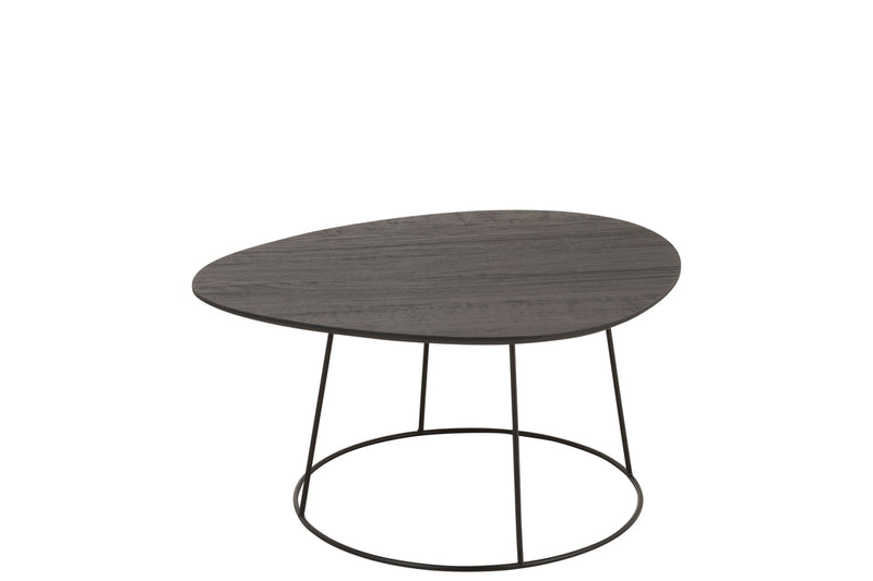 Sidetable Oval Wood/Metal D Br L