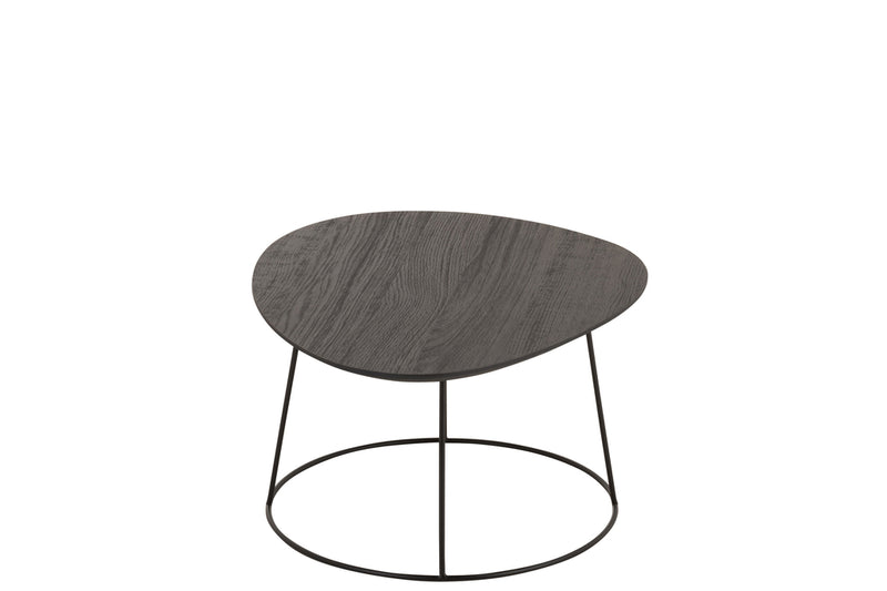 Sidetable Oval Wood/Metal D Br L