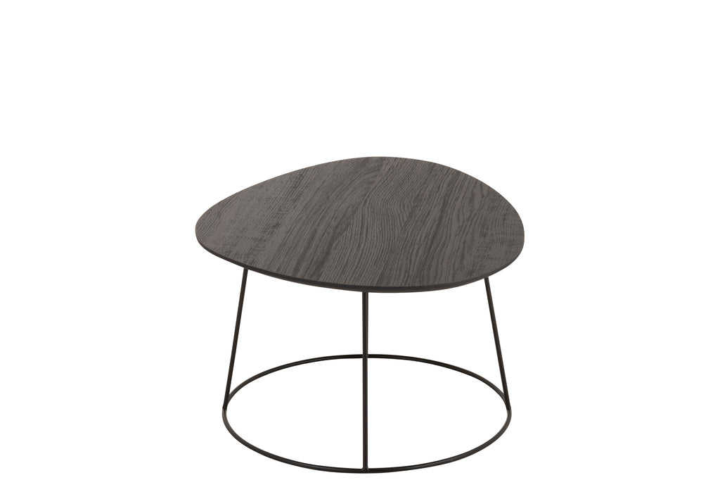 Sidetable Oval Wood/Metal D Br L