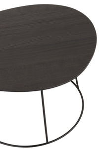 Sidetable Oval Wood/Metal D Br L