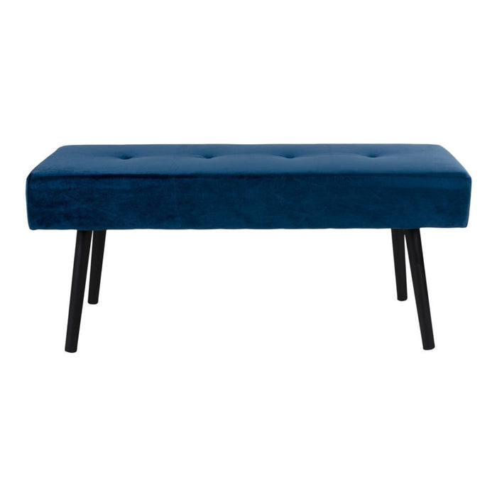 Skiby - Bench in dark blue velvet with black legs HN1215