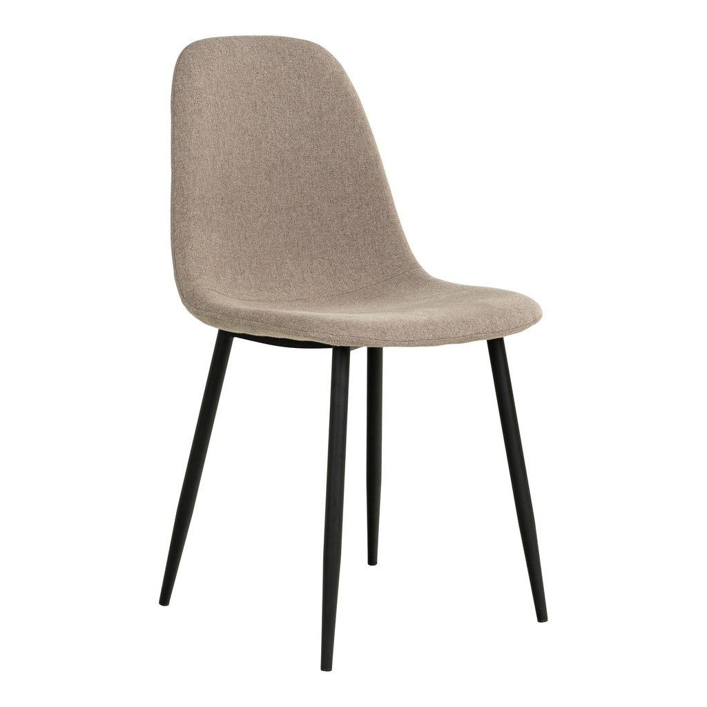 Stockholm Dining Chair - Dining Chair, stone with black legs, HN1231 - set of 2