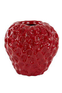 Vase deco 35x34x33 cm STRAWBERRY shiny red