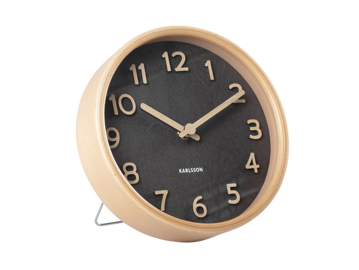 Table Clock Pure Wood Grain