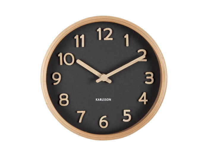 Table Clock Pure Wood Grain