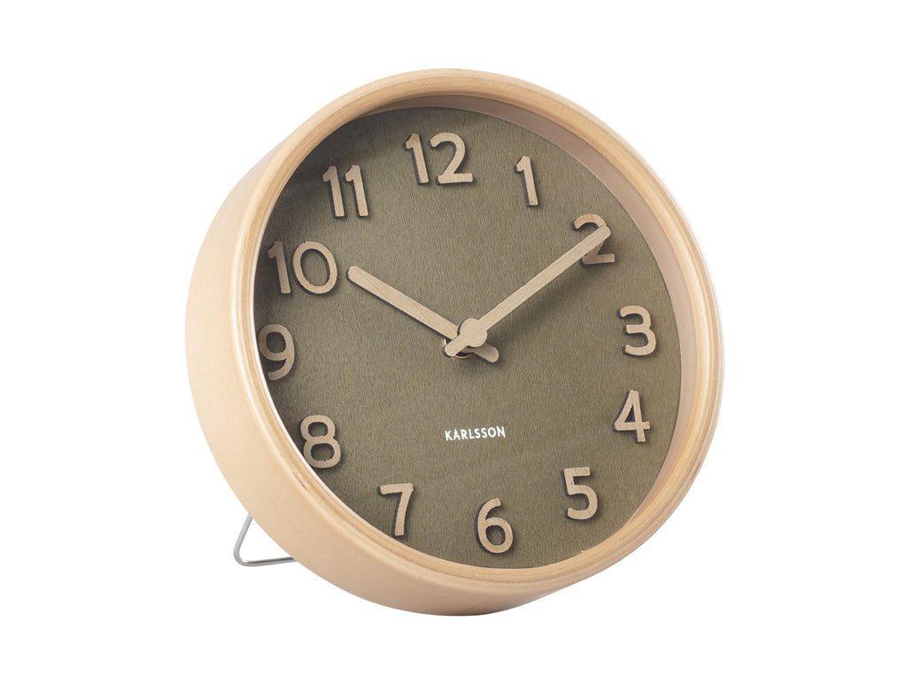 Table Clock Pure Wood Grain