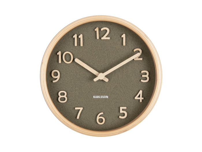 Table Clock Pure Wood Grain