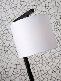 Table lamp iron/black Boston h.44cm/shade 18x15cm - d.linen