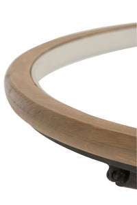 Table Round Wood/Glass Brown L