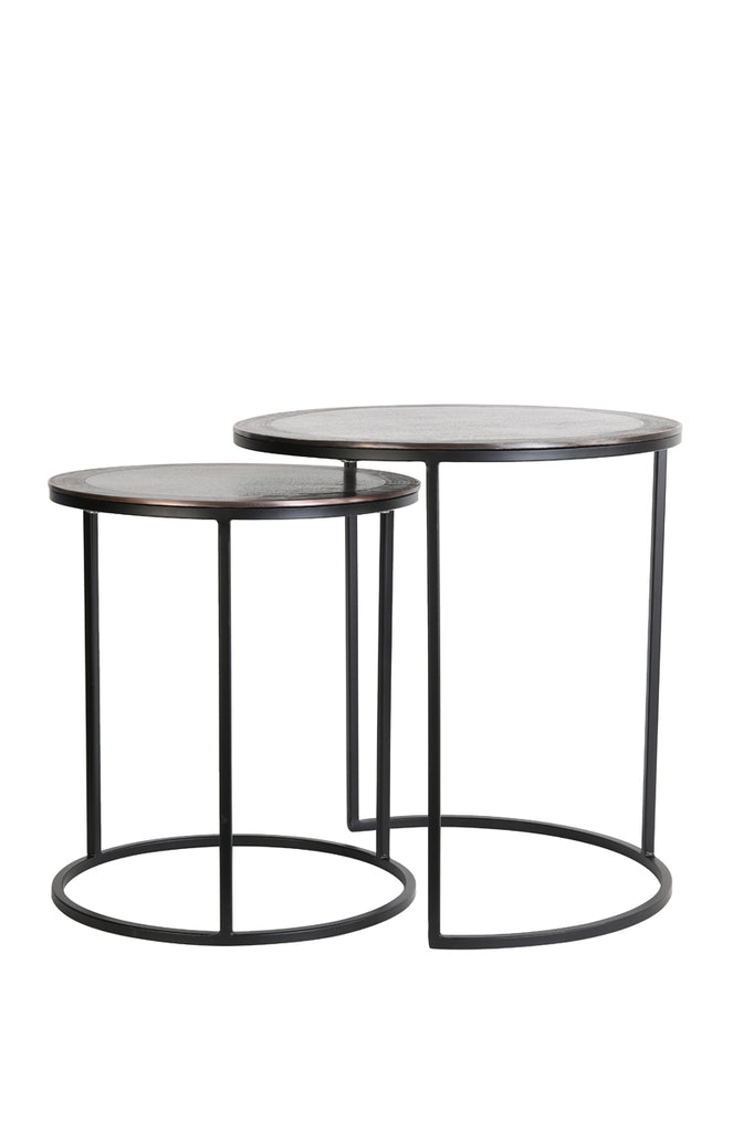 Side table S/2 40x45+50x52 cm TALCA ant copper+black