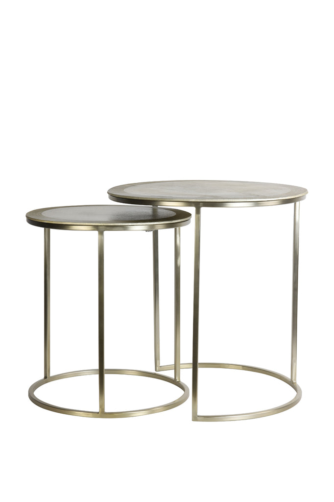 Side table S/2 40x45+50x52 cm TALCA light gold