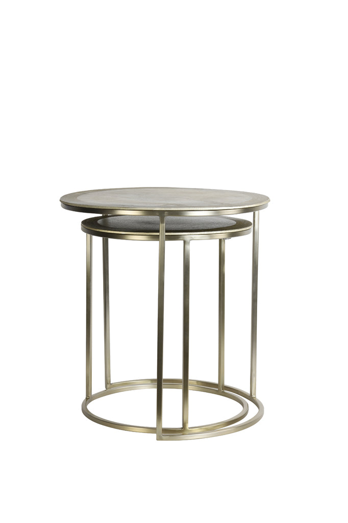 Side table S/2 40x45+50x52 cm TALCA light gold