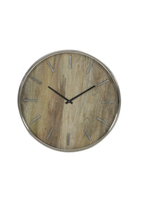 Clock 51 cm TIMARU wood-nickel