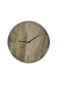 Clock 51 cm TIMARU wood-nickel