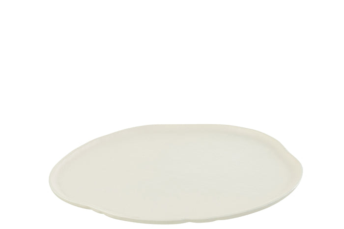 Tray Round Aluminium White Medium