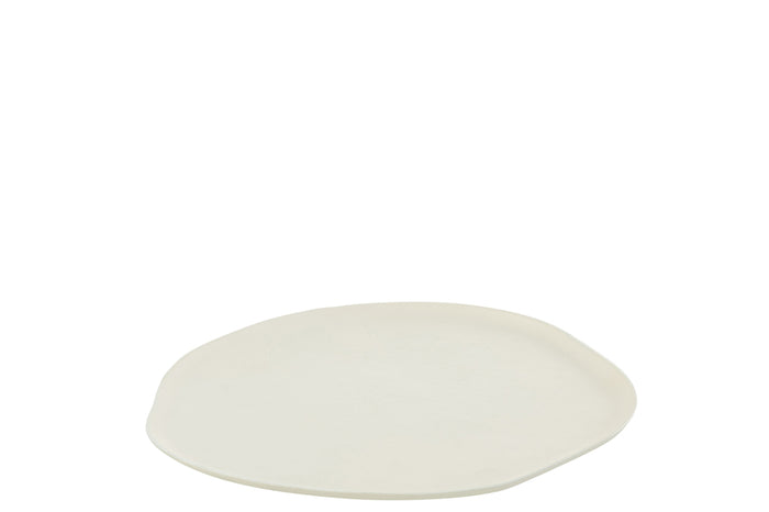 Tray Round Aluminium White Small