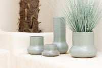 VASE ORGANIC CERAMIC GREY BLUE