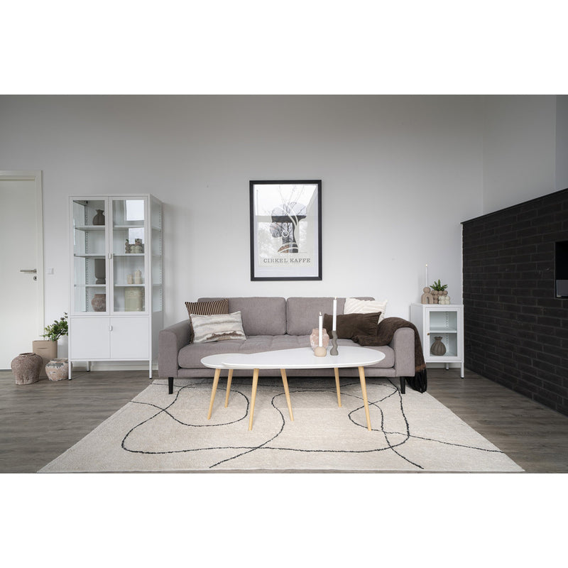 Vado Coffee Table - Coffee table, white with natural legs, 60x110x45 cm