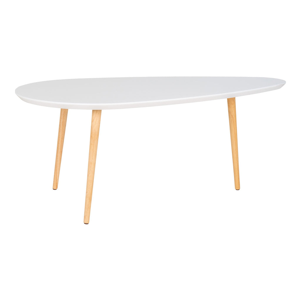 Vado Coffee Table - Coffee table, white with natural legs, 60x110x45 cm