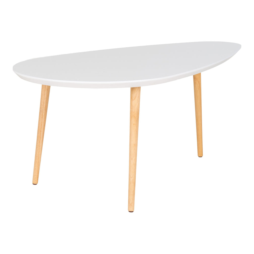 Vado Coffee Table - Coffee table, white with natural legs, 60x110x45 cm