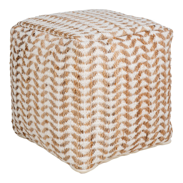 Vapi Pouf - Pouf, hand woven, natural/ivory, 40x40 cm