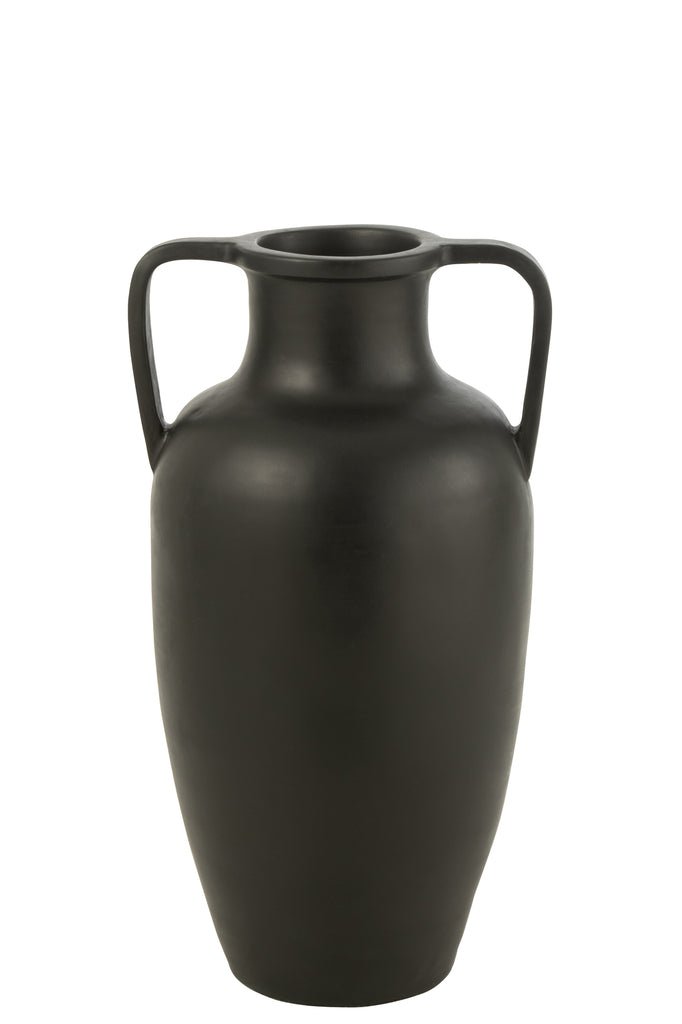 Vase 2 Arms Terracotta Black Large