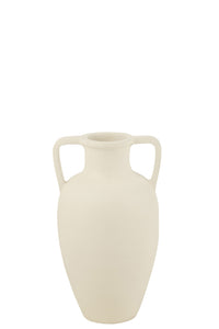 Vase 2 Arms Terracotta White Small