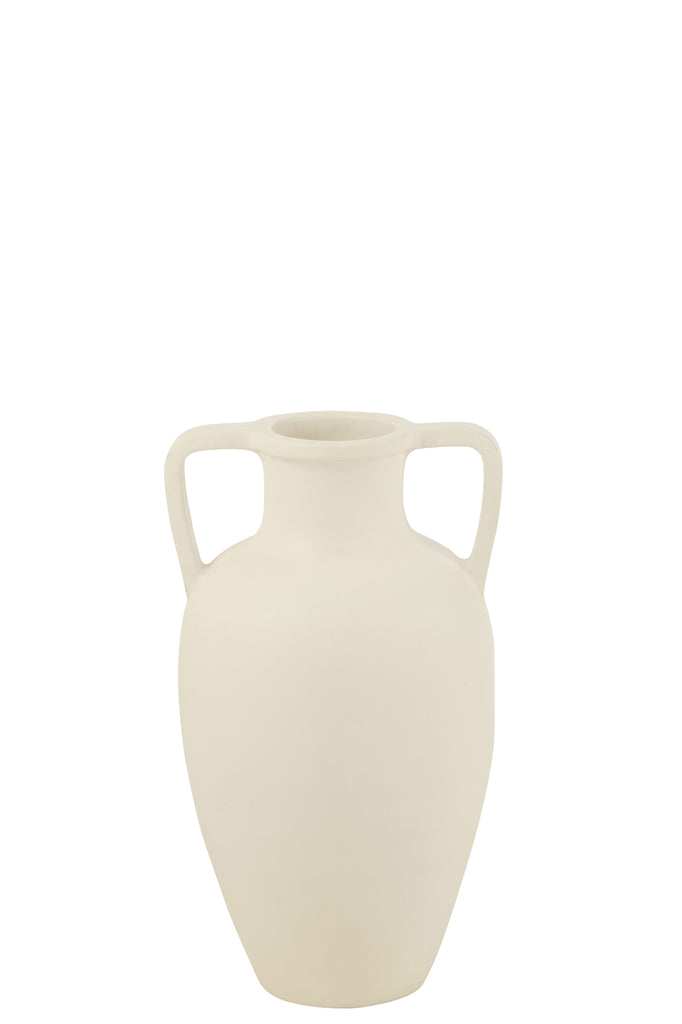 Vase 2 Arms Terracotta White Small