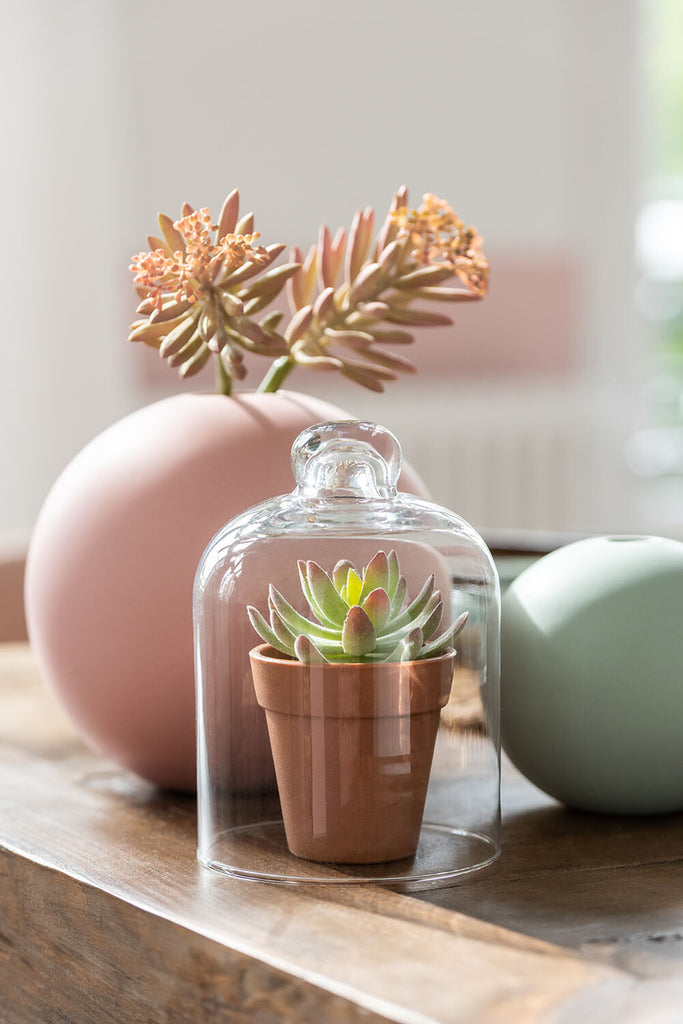 Vase Ball Ceramic Pastel Pink Large