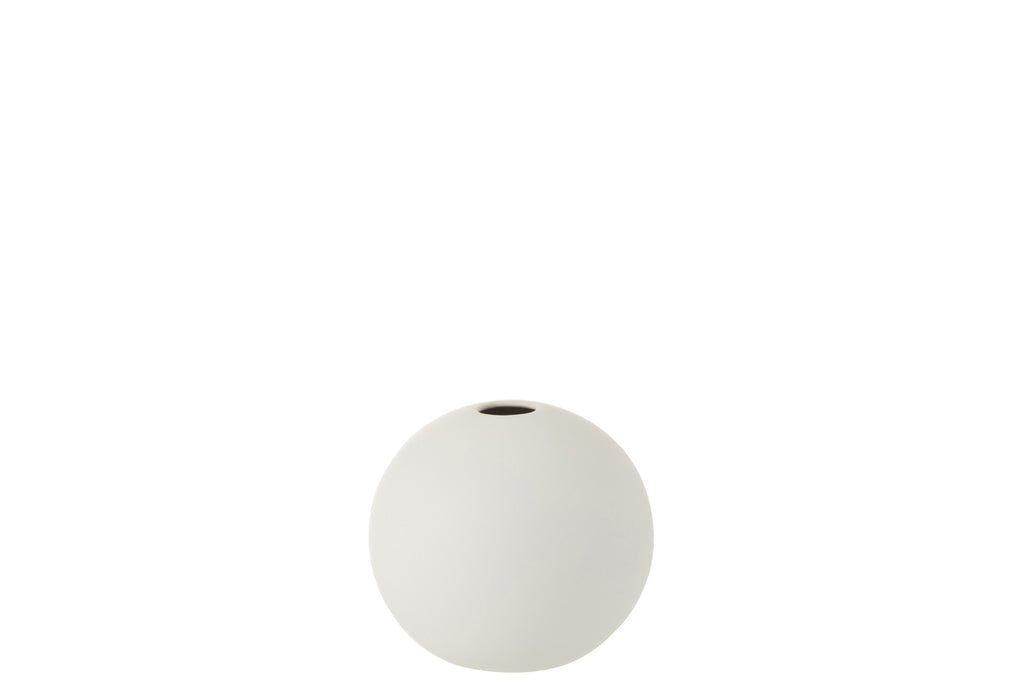 Vase Ball Ceramic Matt White Small