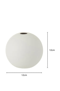 Vase Ball Ceramic Matt White Small