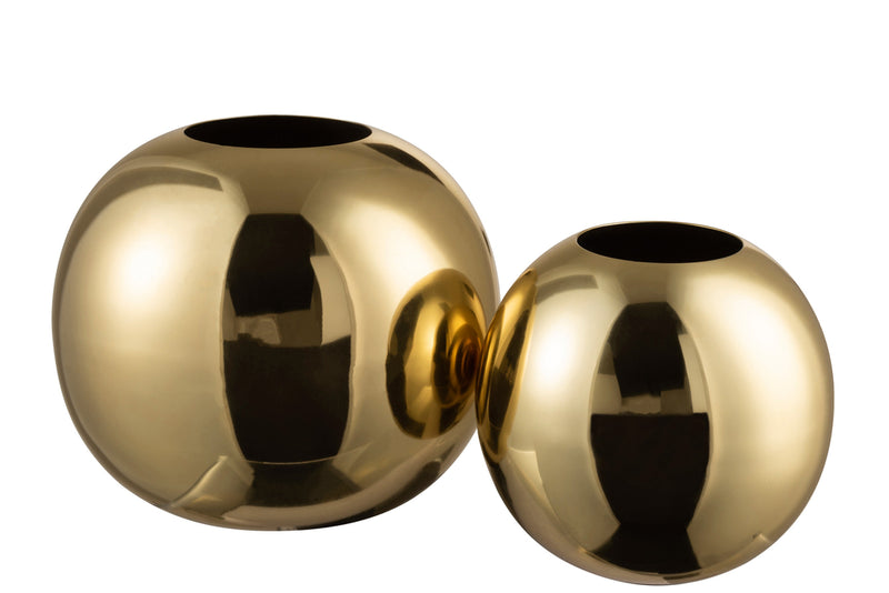 Vase Ball Stainless Steel Shiny Gold Small