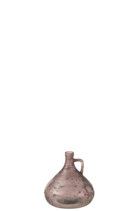 Vase Bottle With Handle Glass Antique Pink