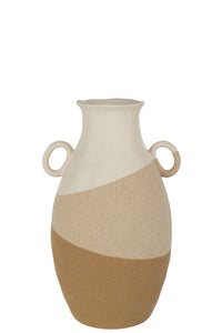 Vase Ear Ceramic Beige/Light Brown Large