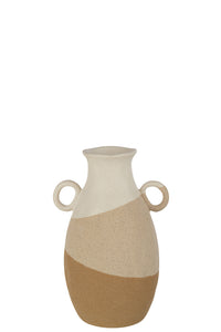 Vase Ear Ceramic Beige/Light Brown Medium