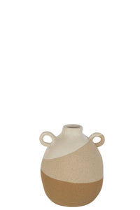 Vase Ear Ceramic Beige/Light Brown Small