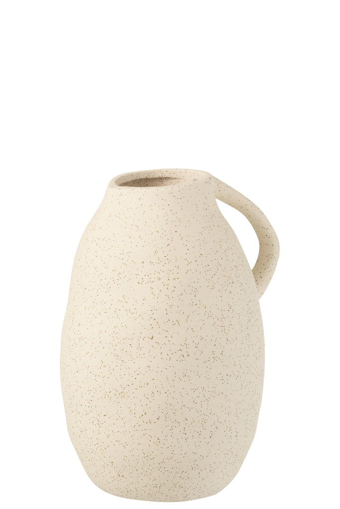 Vase Jug Ceramic Beige Medium