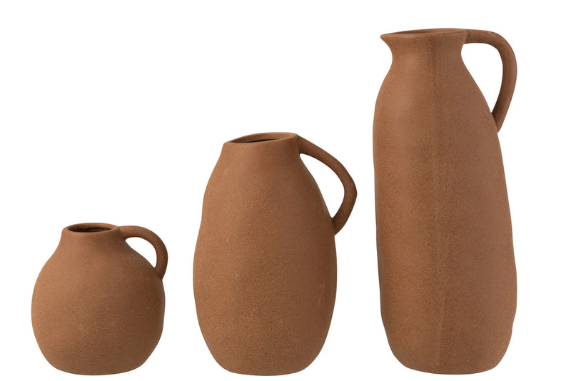 Vase Jug Ceramic Brown Large