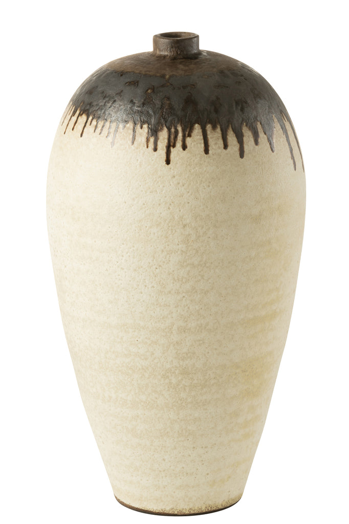 Vase Lombok Ceramic Beige/Brown Large