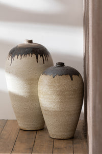 Vase Lombok Ceramic Beige/Brown Small