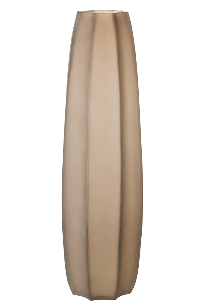 Vase Long Stripe Sand Glass Light Brown J-line