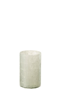 Vase Mosaic Glass Light Grey Small