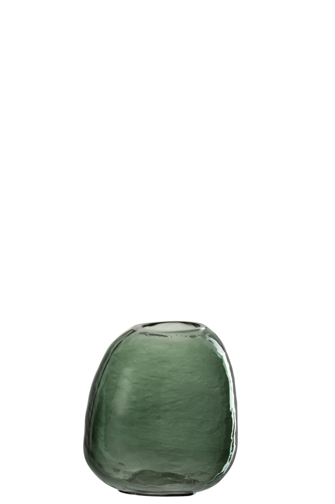 Vase Orb Irregular Glass Green