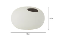 Vase Oval Ceramic Matt White Small