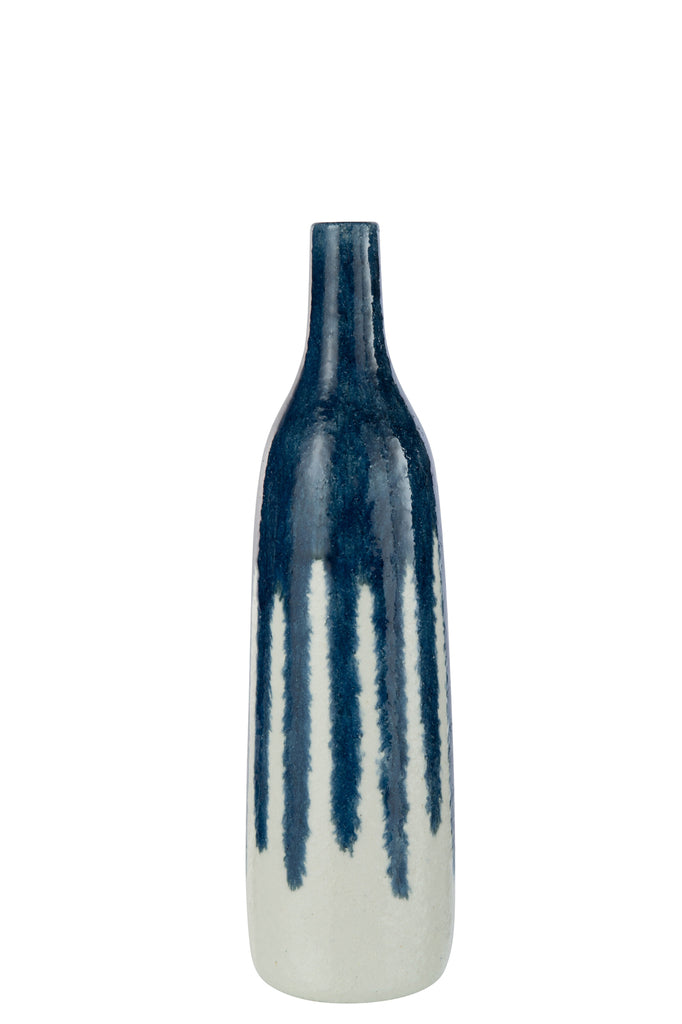 Vase Paint Ceramic White/Blue Medium