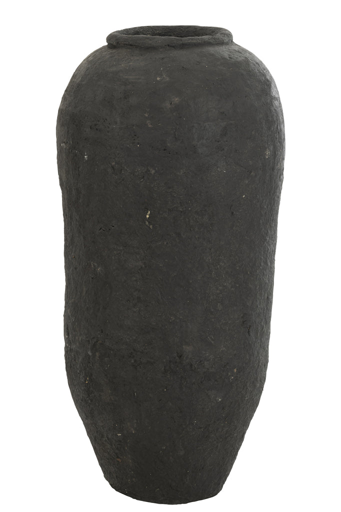 Vase Paper Mache Black Large